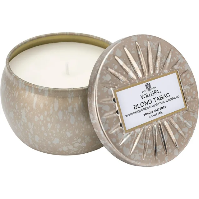 Voluspa Blond Tabac Decorative Tin Candle