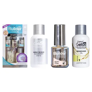 Depend Gel Nail Starter Set With Remover Builder Kit, Soft Pink High Shine Remover