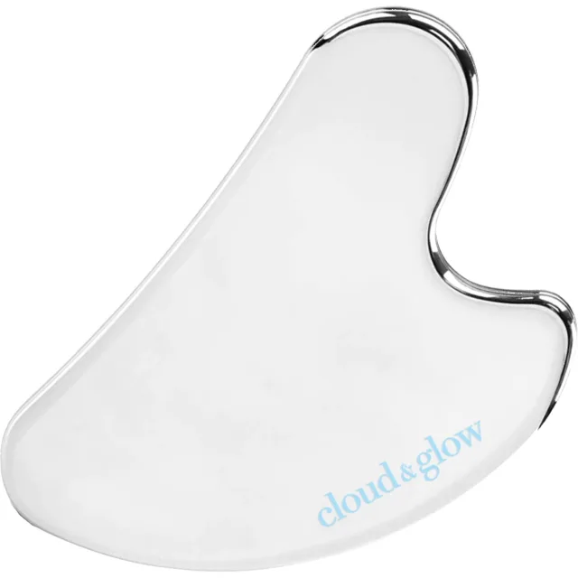 Cloud & Glow Heart Gua Sha Stainless Steel Silver
