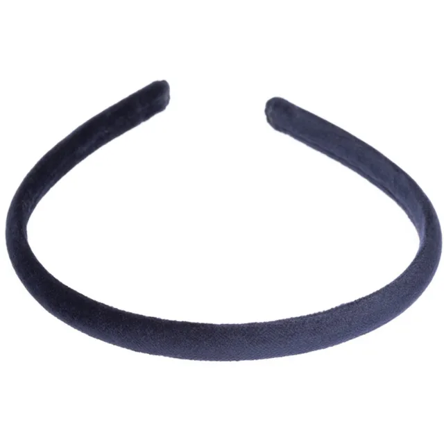 Dark Velvet Hair Band Thin Navy Blue