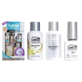 Depend Gel Manicure Starter Set Builder Kit, Remover Oil, High Shine French Pink