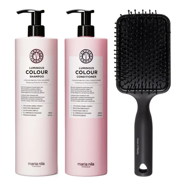 maria nila Color Care & Styling Essentials Shampoo & Conditioner & Paddle Brush