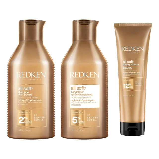 Redken All Soft Trio Shampoo + Conditioner + Heavy Cream Treatment