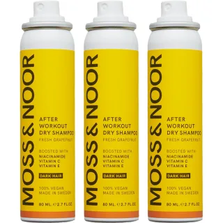 Moss & Noor After Workout Dry Shampoo Dark Hair Fresh Grapefruit 3 pack