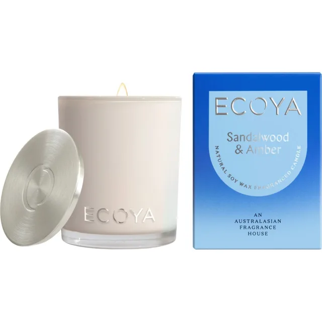 Ecoya Mini Reed Diffuser Scented Candle Sandalwood & Amber
