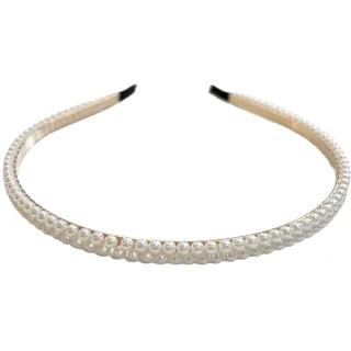 Dark Pearl Hair Band Row White Pearl