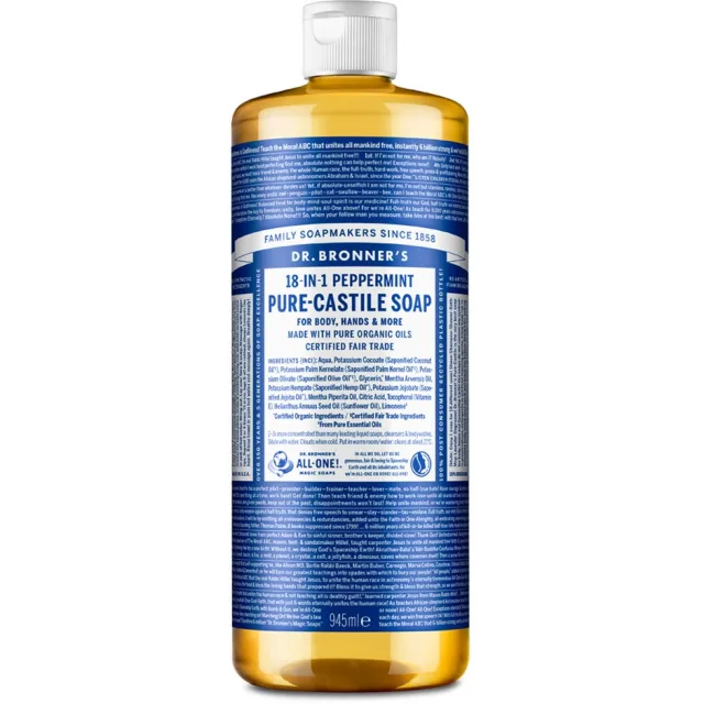 Dr. Bronner's Pure Castile Liquid Soap Peppermint