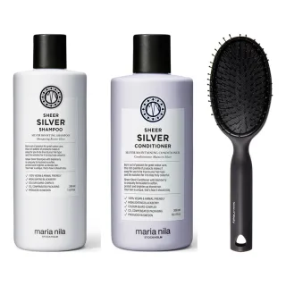 maria nila Silver Blonde Care Set Shampoo & Conditioner & Brush