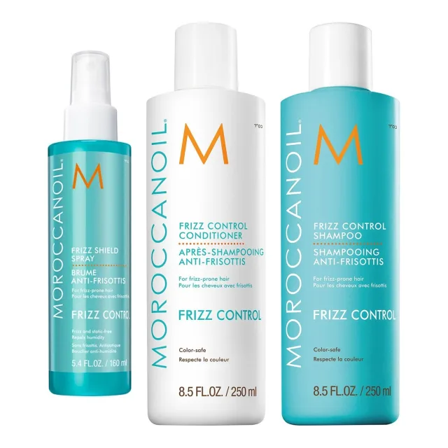 Moroccanoil Frizz Control Essentials Shampoo & Conditioner Frizz Shield Spray