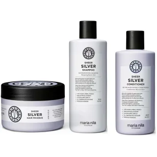 maria nila Sheer Silver Trio Shampoo Conditioner Masque