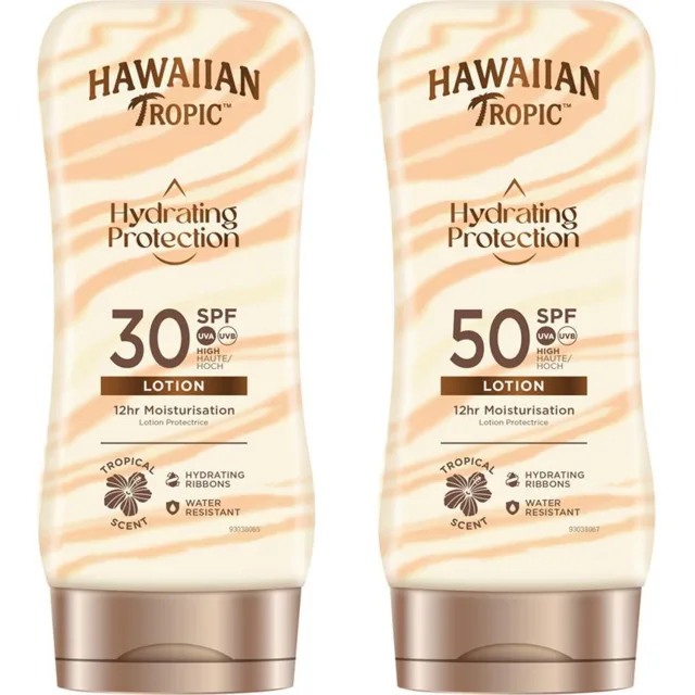 Hawaiian Tropic Hydrating Protection Set SPF30 Lotion & SPF50 Lotion
