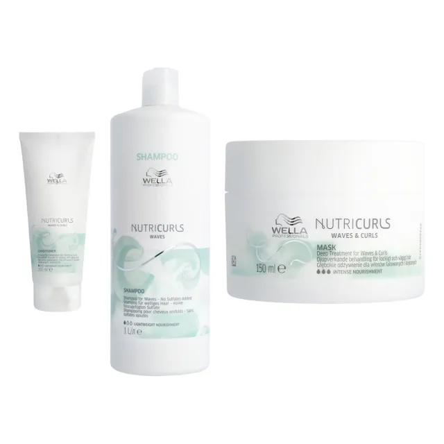 Wella Professionals Nutricurls Trio For Waves Shampoo, Conditioner & Treatment