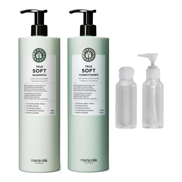 maria nila True Soft Big Size Kit Shampoo Conditioner & Travel Bottle