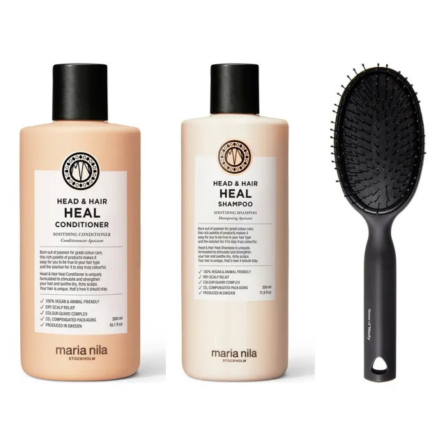 maria nila Scalp Healing Essentials With Detangler Shampoo Conditioner & Brush