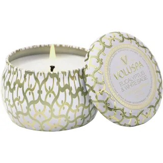 Voluspa Mini Tin Candle Eucalyptus & White Sage