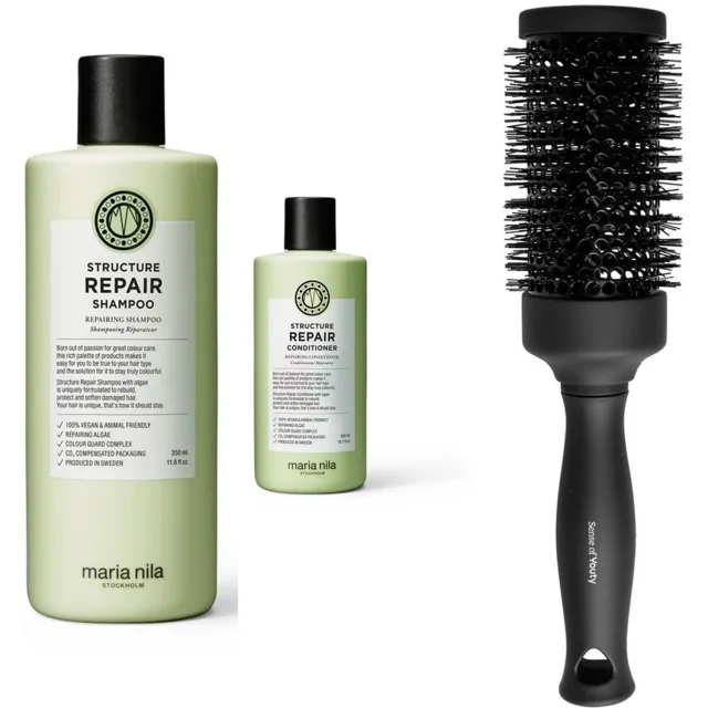 maria nila Structure Repair Set Shampoo Conditioner & Blowout Brush