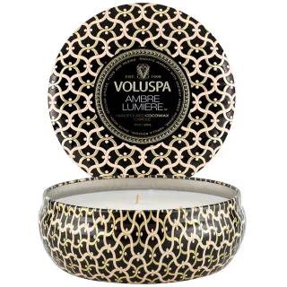 Voluspa 3-Wick Tin Candle Ambre Lumiere