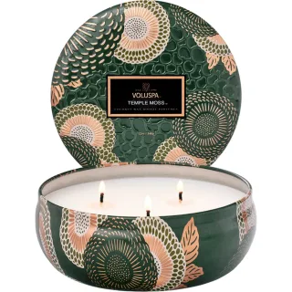 Voluspa 3 Wick Tin Temple Moss