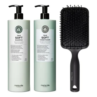 maria nila Soft Hair Care Essentials Shampoo & Conditioner & Paddle Brush