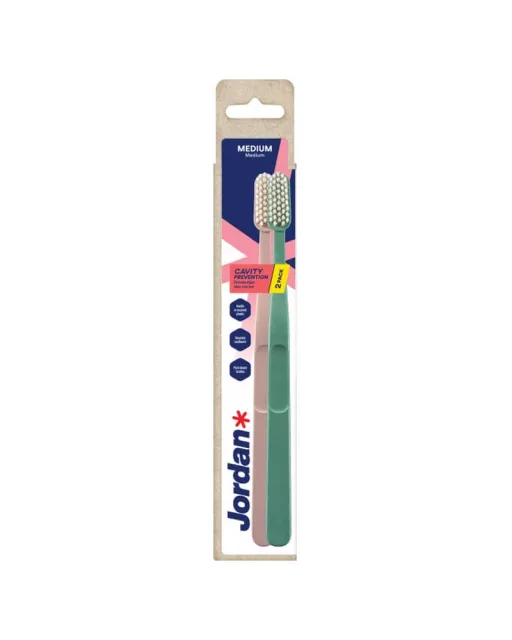 Jordan Clean Smile Care Tandbørste Medium (Assorteret) 2 stk. · 2 st