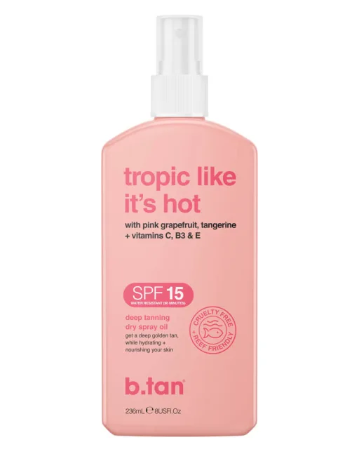 b.tan Tropic Like It's Hot Dry Spray Oil Sunscreen SPF 15 (U)