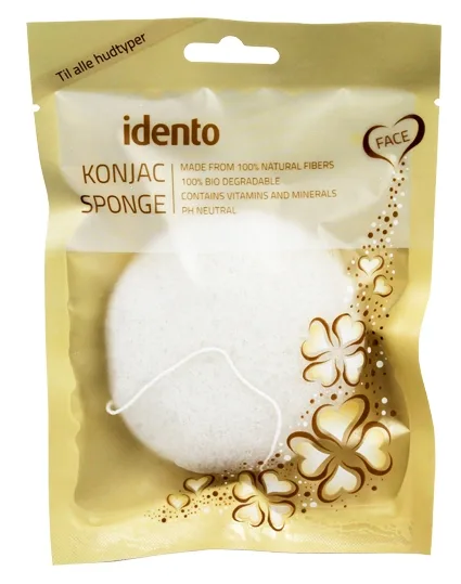 Idento Konjac Svamp - Circular - Natural (hvid)
