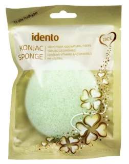 Idento Konjac Svamp - Circular - Green Tea (Grøn)