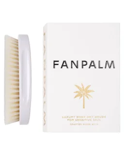 Fan Palm Dry Body Brush — Sensitive skin — Glossy White