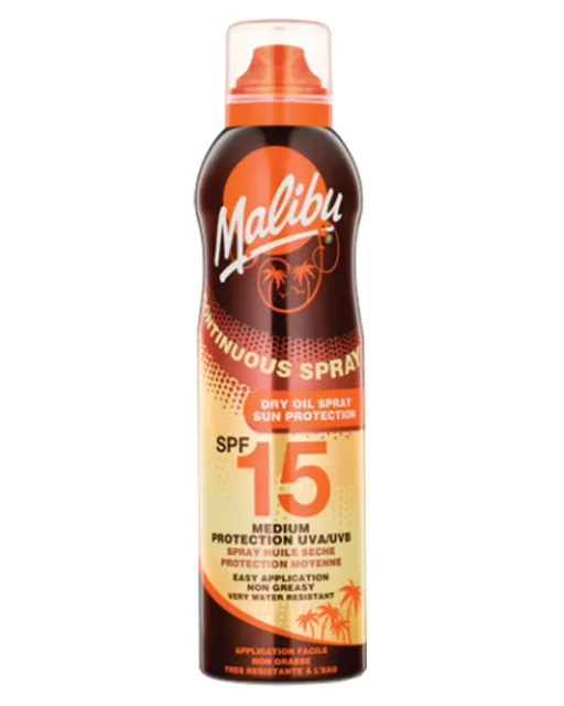 Malibu Continuous Dry Oil Sun Spray SPF 15 (U) (F)