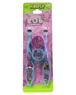 LOL Surprise Firefly L.O.L. Surprise! Twin Pack Toothbrushes with Travel Caps