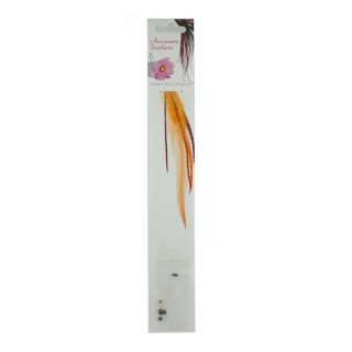 Fjer Extensions Orange kort