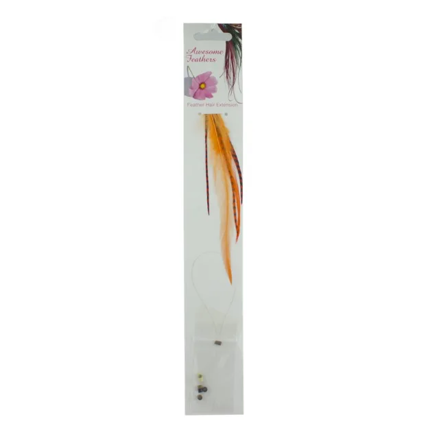 Fjer Extensions Orange kort