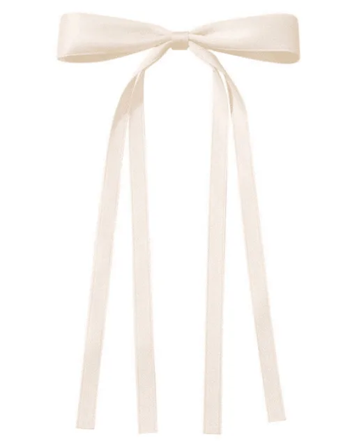Beauty Flow Olivia Bow Barrette Soft Creme