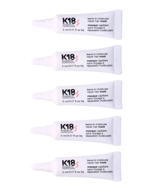 K18 Leave-in Molecular Repair Hair Mask 5-Pack