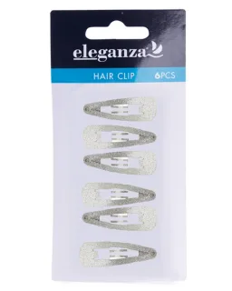 Eleganza Hair Clip Silver Glitter