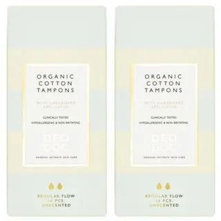 DeoDoc Organic Cotton Tampons Regular 2-pack