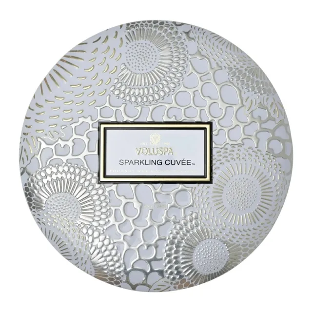 Voluspa 3-Wick Candle Decorative Tin Sparkling Cuvée