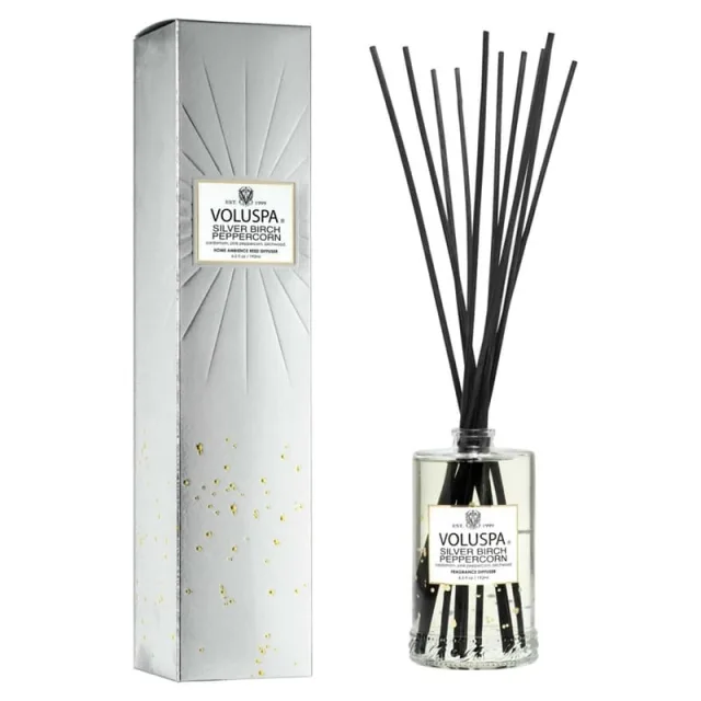 Voluspa Reed Diffuser Silver Birch Peppercorn