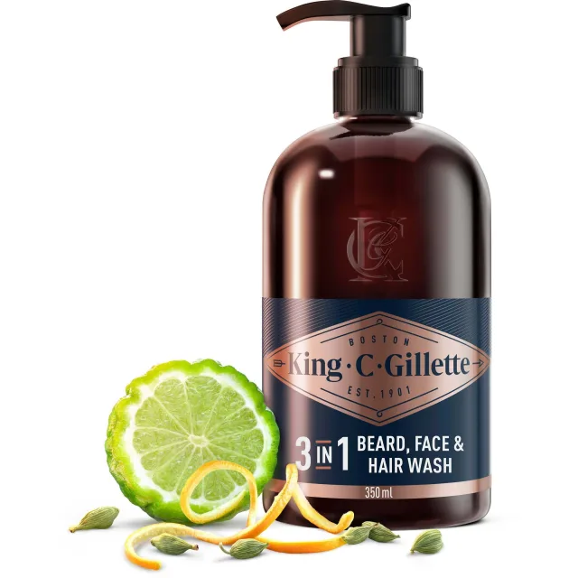 King C. Gillette 3in1 Beard, Face & Hair Wash