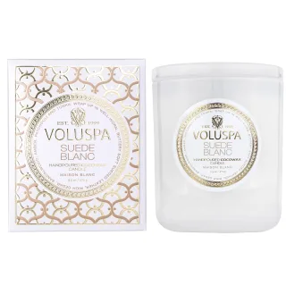 Voluspa Suede Blanc Maison Blanc Boxed Candle