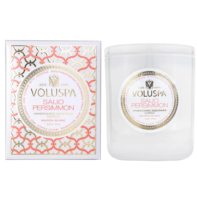 Voluspa Saijo Persimmon Maison Blanc Boxed Candle