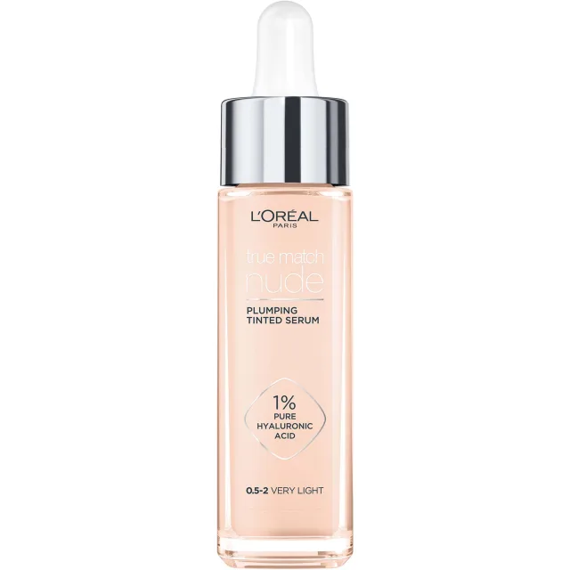 L'Oréal Paris True Match Nude Plumping Tinted Serum Foundation 1% Hyaluronic Acid 0,5-2 Very Light