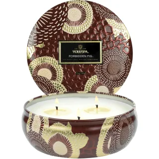 Voluspa Forbidden Fig 3-Wick in Decorative Tin