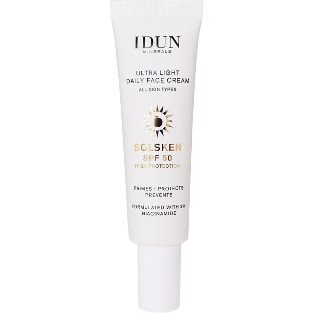 IDUN Minerals Ultra Light Daily Face Cream Solsken SPF 50