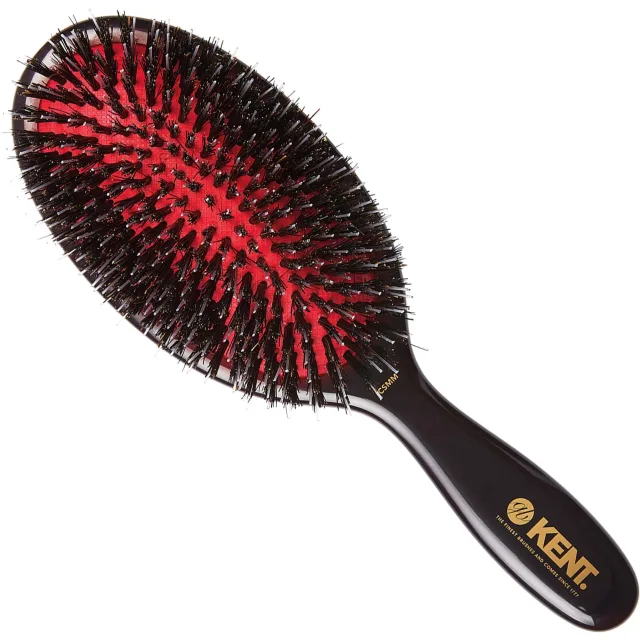 Kent Brushes Classic Shine Medium Black Porcupine Mixed Bristle Hairbrush