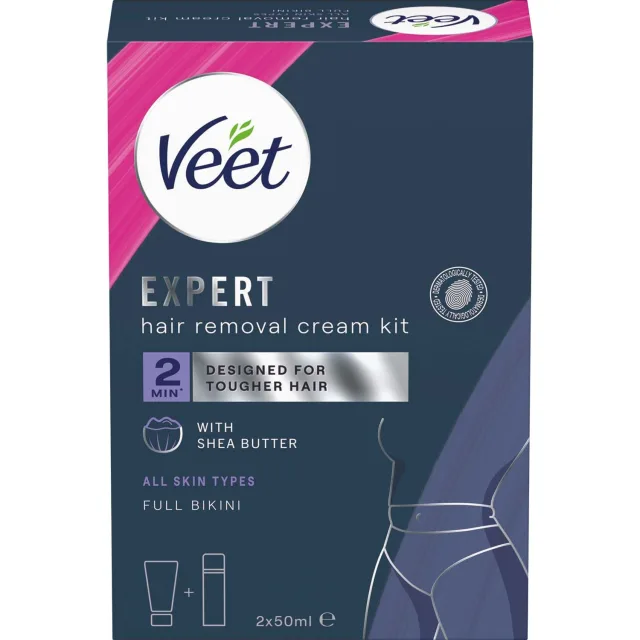 Veet Expert Hair Removal Cream Kit All Skin Types Full Bikini