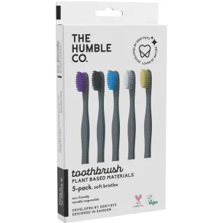 The Humble Co. Plant-based Toothbrush 5-pack Soft Mixed Colors
