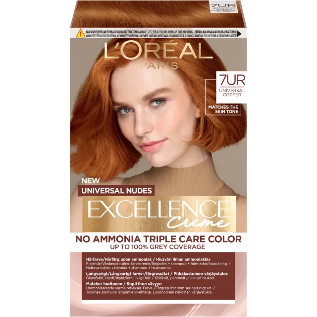L'Oréal Paris Excellence Crème Universal Nudes Hair Color 7UR Universal Copper