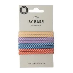 ByBarb Hair ties multicoloured 8-pack, recycled material squared pattern