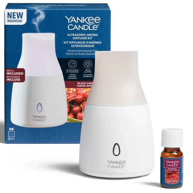 Yankee Candle Black Cherry Ultrasonic Aroma Diffuser Starter Kit